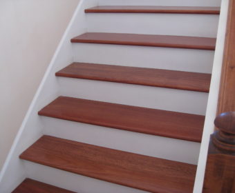 Mahogany Treads White Risers